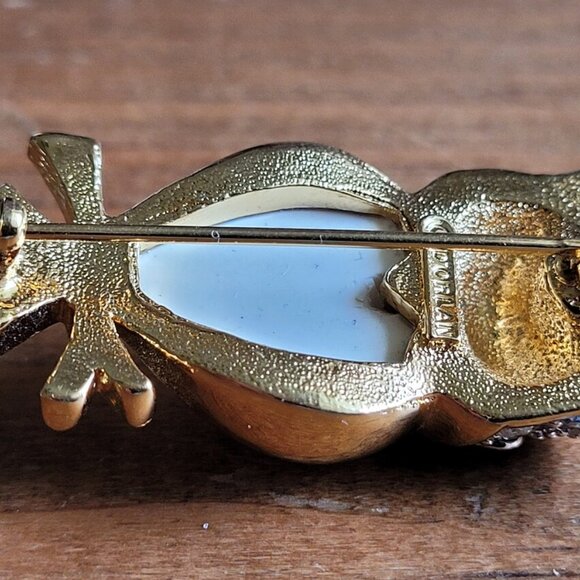 Signed D'orlan Gold Toned with Swarovsky Crystal - Picture 7 of 8